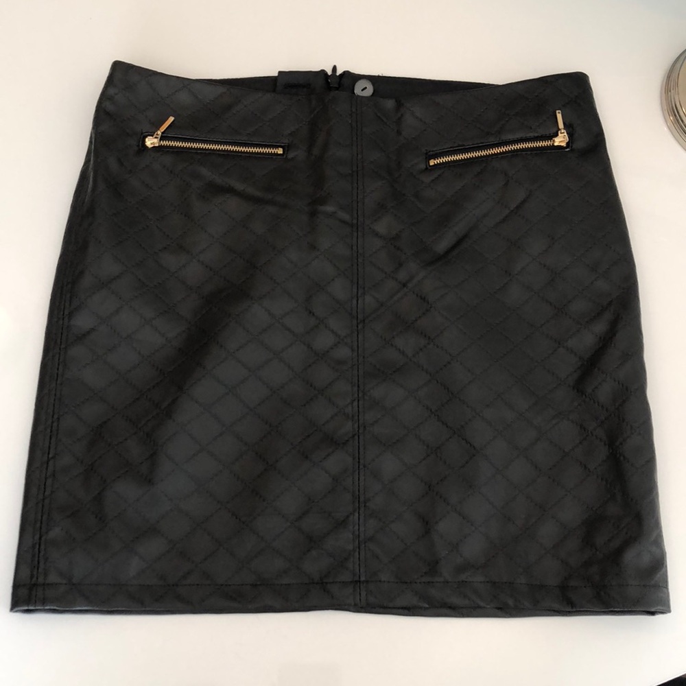 Black faux leather skirt